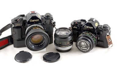 Lot 282 - A Pair of Canon A-1 Cameras, inc 50mm f1.4 SSC Lens.