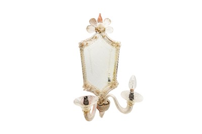 Lot 184 - A Pair of mid-20th-century Venetian mirrored wall sconces, circa 1950
