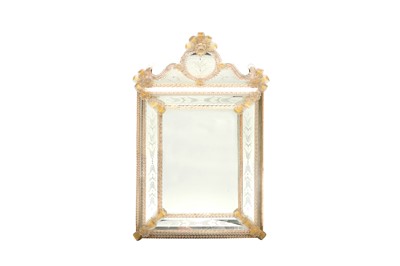 Lot 185 - Early 20th-century Venetian wall or over mantle mirror circa 1910