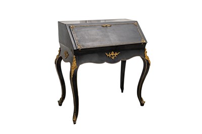 Lot 91 - A LATE 19TH CENTURY FRENCH EBONISED LADY'S WRITING DESK