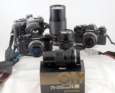 Lot 444 - Black Olympus OM-2 & Other OM Equipment