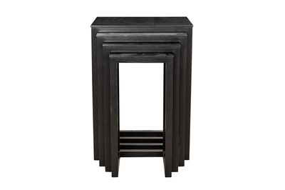 Lot 171 - A CONTEMPORARY QUARTETTO NEST OF FOUR EBONISED ASH OCCASIONAL TABLES