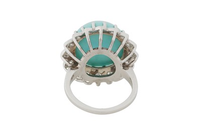 Lot 253 - A COMPOSITE TURQUOISE AND DIAMOND RING