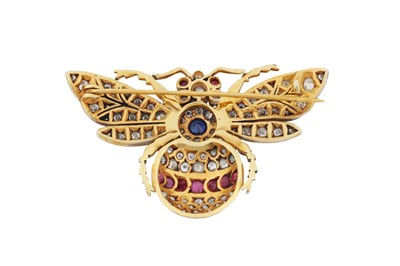 Lot 39 - A GEM-SET BEE BROOCH