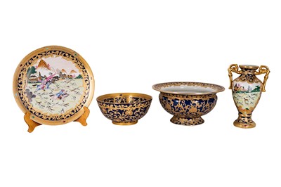 Lot 54 - A LARGE CHINESE CHARGER, VASE AND TWO BOWLS