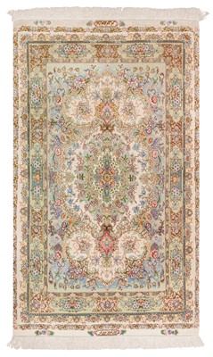 Lot 2 - AN EXTREMELY FINE PART SILK TABRIZ RUG, NORTH-WEST PERSIA