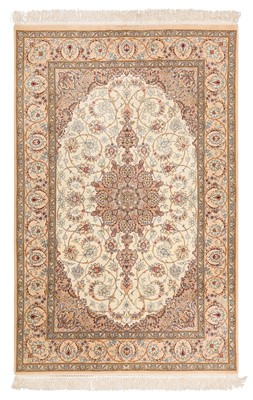Lot 18 - A VERY FINE PART SILK ISFAHAN RUG, CENTRAL PERSIA