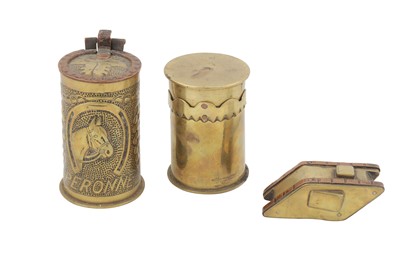 Lot 18 - A GROUP OF BRASS AND COPPER TRENCH ART