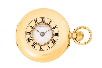 Lot 321 - 18CT HALF HUNTER FOB WATCH