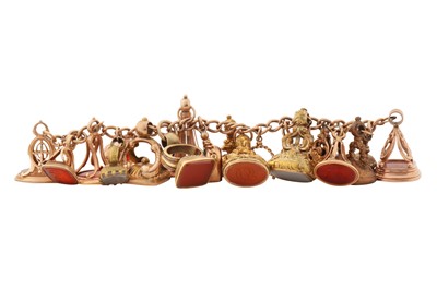 Lot 18 - A GEM-SET CHARM BRACELET