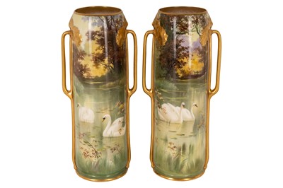 Lot 153 - Fred Walklett for Royal Doulton, a pair of hand-painted vases