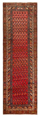 Lot 57 - AN ANTIQUE KARABAGH RUNNER, SOUTH CAUCASUS