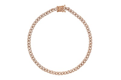 Lot 204 - A CURB-LINK DIAMOND BRACELET