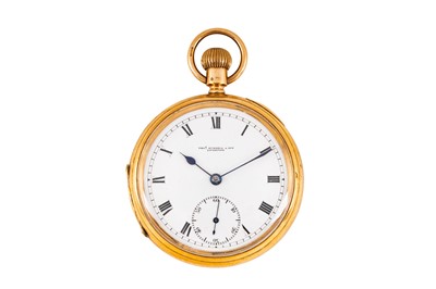 Lot 322 - THOMAS RUSSELL & SONS - 9K GOLD OPEN-FACED POCKET WATCH