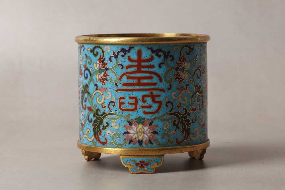 21 - A FINE AND RARE CHINESE CLOISONNÉ ENAMEL CENSER