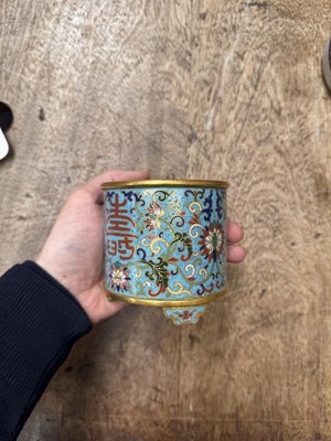 Lot 21 - A FINE AND RARE CHINESE CLOISONNÉ ENAMEL CENSER