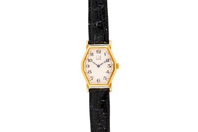 Lot 342 - DUNHILL - MEN'S 18K GOLD LIMITED EDITION DRESS WATCH