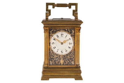 Lot 107 - A French repeater carriage clock