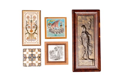 Lot 213 - A GROUP OF TILES, MOST FRAMED