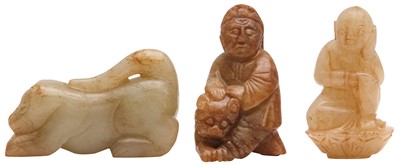 Lot 627 - A GROUP OF CHINESE JADE CARVINGS