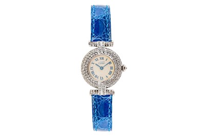 Lot 335 - CARTIER - LADY'S GEM-SET DRESS WATCH