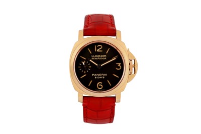 Lot 362 - PANERAI LUMINOR MARINA 8-DAYS WRISTWATCH - 18K GOLD