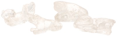 Lot 630 - A GROUP OF FOUR CHINESE CARVED ROCK CRYSTAL FIGURES