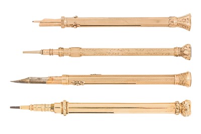 Lot 374 - FOUR ANTIQUE WRITING IMPLEMENTS