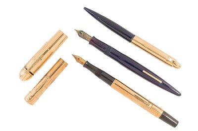 Lot 372 - THREE VINTAGE GOLD WRITING IMPLEMENTS