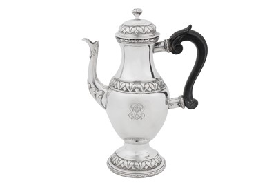Lot 293 - A late 18th century German silver coffee pot, Augsburg 1783-85 by Christian Drentwett II (1729-1801, master 1754)
