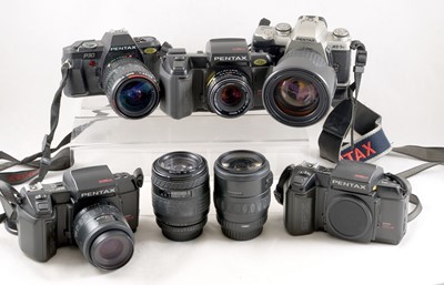 Lot 419 - Pentax AF Film Cameras & Lenses.