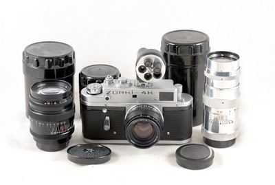 Lot 240 - Zorki 4K Outfit inc Jupiter 8 85mm f2