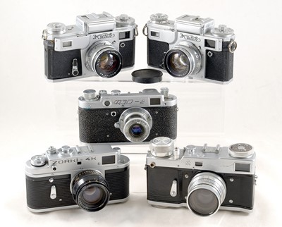 Lot 455 - FED 2, Leningrad & Other Soviet Cameras.