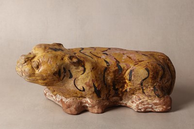 Lot 104 - A Chinese Cizhou painted 'tiger' pillow, Song - Jin Dynasty