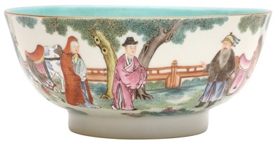 Lot 185 - A CHINESE FAMILLE-ROSE 'FIGURATIVE' BOWL