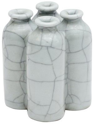 Lot 780 - A SMALL CHINESE GUAN-TYPE QUADRUPLE VASE