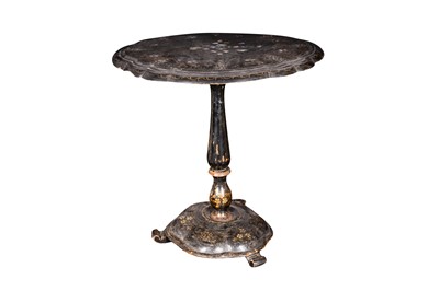 Lot 178 - A VICTORIAN EBONISED PAPIER MACHE OCCASIONAL TABLE