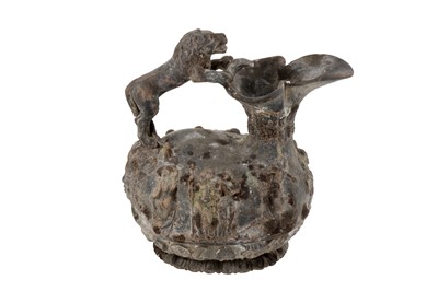 Lot 280 - A 19TH CENTURY OR EARLIER GRAND TOUR GRECO ROMAN TERRECOTA ASKOS JUG