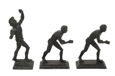 Lot 222 - A GROUP OF THREE GRAND TOUR STYLE BRONZE FIGURES