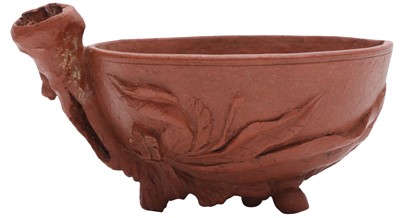 Lot 959 - A CHINESE YIXING ZISHA 'PEACH' BOWL