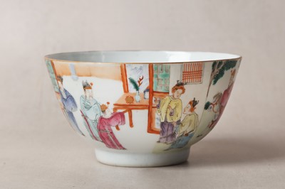 Lot 184 - A CHINESE FAMILLE-ROSE 'FIGURES AND POEM' BOWL