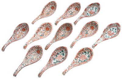 Lot 761 - ELEVEN CHINESE WUCAI SPOONS