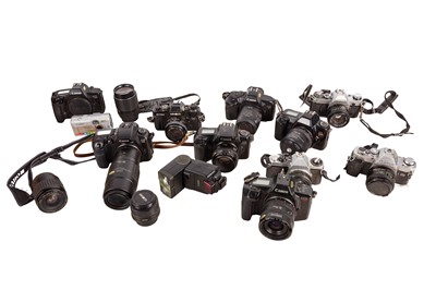 Lot 407 - A Large Selection of mixed SLR Cameras