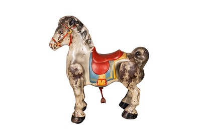 Lot 266 - TWO MOBO TINPLATE HORSES, CIRCA 1950s