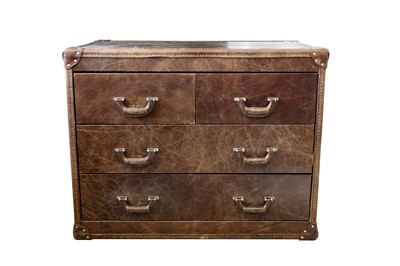 Lot 169 - A CONTEMPORARY LEATHER CHEST OF DRAWERS