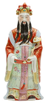 Lot 599 - A LARGE CHINESE FAMILLE-ROSE FIGURE OF THE STAR GOD, LU