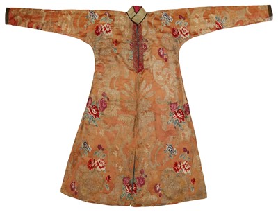Lot 139 - A CHINESE/CENTRAL ASIA 'FLORAL' BROCADE ROBE