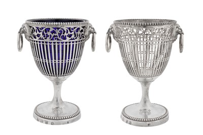 Lot 278 - A pair of late 19th century Dutch 835 silver sugar baskets, Leeuwarden 1886 by Alle de Haas of Sneek