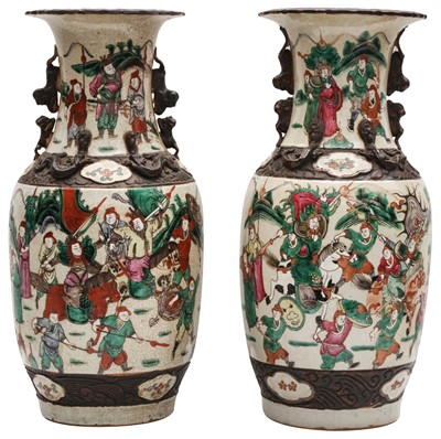 Lot 47 - A PAIR OF CHINESE FAMILLE-ROSE VASES