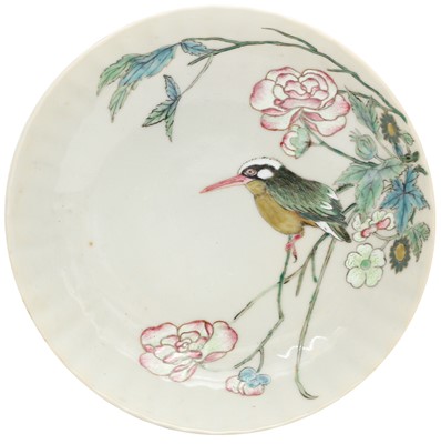 Lot 921 - A CHINESE FAMILLE-ROSE 'BIRD' SAUCER